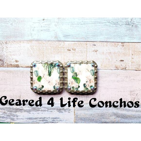 Cactus tack, cactus concho, custom conchos, unique concho, saddle concho, - Picture 2 of 3